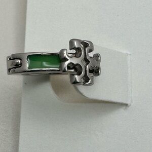 Tory Burch Kira Silver & Green Enamel Small Huggie
NEW